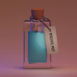 Magic bottle from Alice in Wonderland
